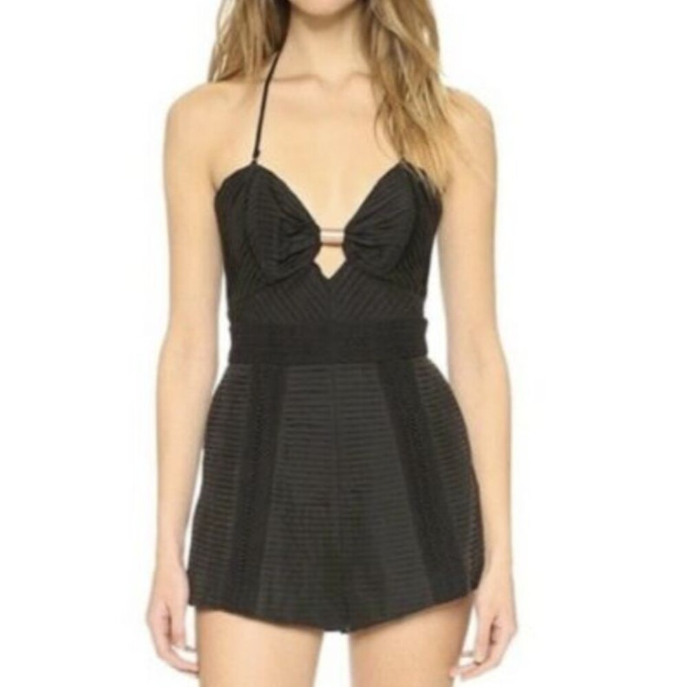 StyleStalker Women's Night Rider Sexy Mini Romper w/ Pockets Size XS Black
